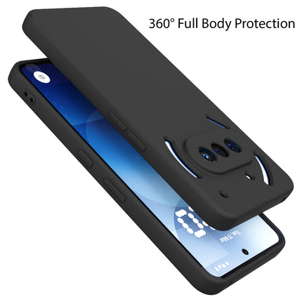 Kapa Matte Protective Lens Flexible Back Cover for Nothing Phone 3A 5G | Slim Silicone with Soft Lining Shockproof Full Body Bumper Case (Black)