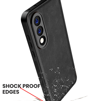 Kapa Tux Leather Back Cover for OnePlus Nord 5 | Slim Shockproof Camera Protection Bumper Case (Black)