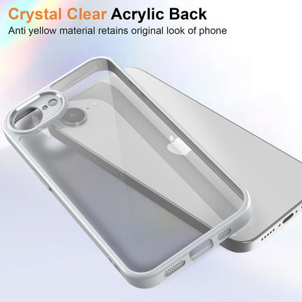 Kapa Hawkeye Clear Back Cover for Apple iPhone 16E | Camera Lens Protector Shockproof Slim Clear Case Cover (Grey Sides)