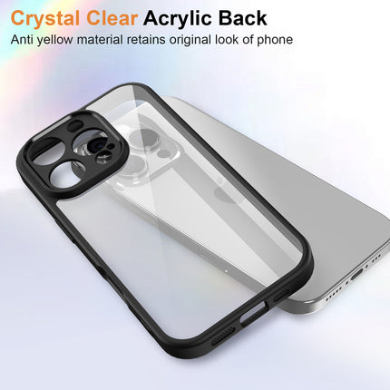 Kapa Hawkeye Clear Back Cover for Apple iPhone 16 Pro Max | Camera Lens Protector Shockproof Slim Clear Case Cover (Black Sides)