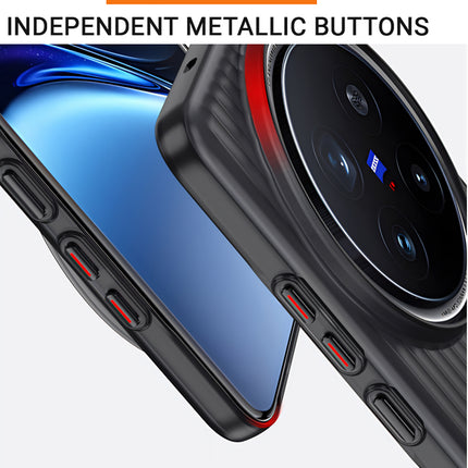 Kapa Matte Wave Grip Back Cover for Vivo X200 5G | Ultra Slim [With Metal Buttons] Frosted Back Case (Grey) - Mobizang
