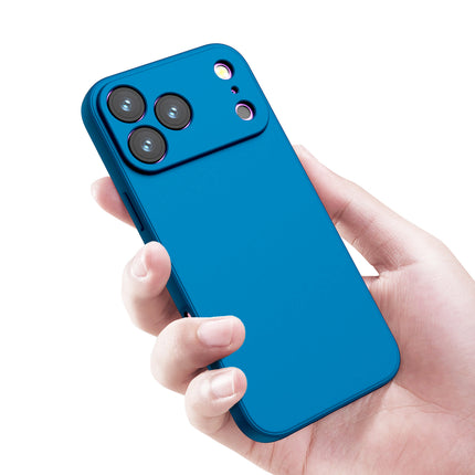 Kapa Matte Protective Lens Flexible Back Cover for Apple iPhone 17 Pro | Slim Silicone with Soft Lining Shockproof Full Body Bumper Case (Blue)