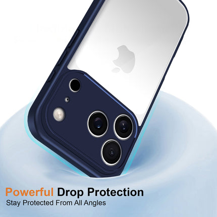 Kapa Hawkeye Clear Slim Tough Back Cover for Apple iPhone 17 Pro | Camera Lens Protector Anti Yellow Shockproof Clear Hybrid Case Cover (Blue)