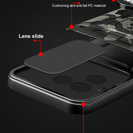 Kapa Tank Back Cover for Vivo V30E (5G) | Inbuilt Ring + Slider Shockproof Lens Protection Bumper Back Case (Black)