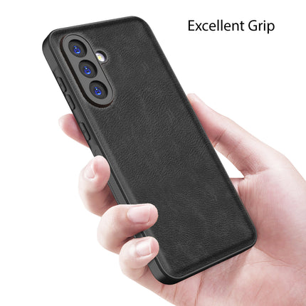 Kapa Tux Leather Back Cover for Samsung Galaxy M16 | Slim Shockproof Camera Protection Bumper Case (Black)