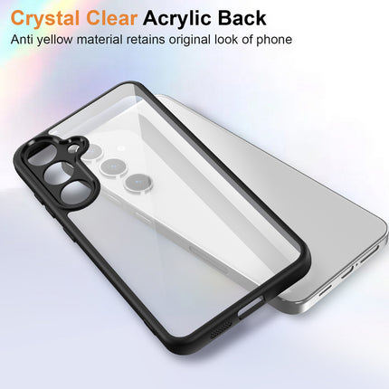 Kapa Hawkeye Clear Back Cover for Samsung Galaxy S25 | Camera Lens Protector Shockproof Slim Clear Case Cover (Black Sides)