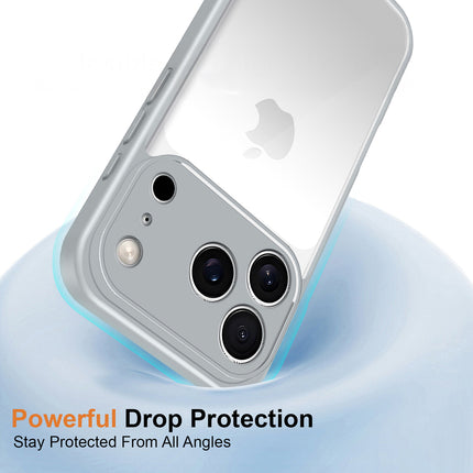 Kapa Hawkeye Clear Slim Tough Back Cover for Apple iPhone 17 Pro | Camera Lens Protector Anti Yellow Shockproof Clear Hybrid Case Cover (Grey)
