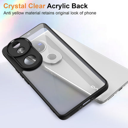 Kapa Hawkeye Clear Back Cover for Vivo V50 5G | Camera Lens Protector Shockproof Slim Clear Case Cover (Black Sides)