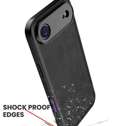 Kapa Tux Leather Back Cover for Apple iPhone 17 Air | Slim Shockproof Camera Protection Bumper Case (Black)
