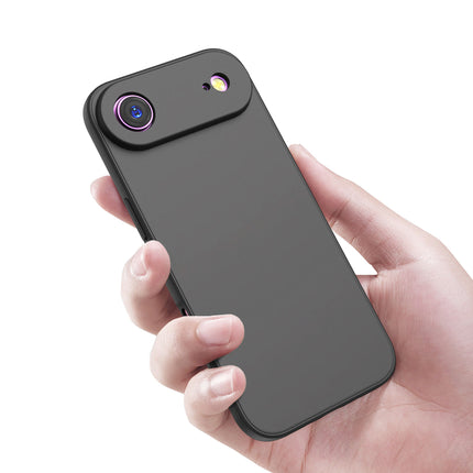 Kapa Matte Protective Lens Flexible Back Cover for Apple iPhone 17 Air | Slim Silicone with Soft Lining Shockproof Full Body Bumper Case (Black)