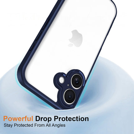 Kapa Hawkeye Clear Slim Tough Back Cover for Apple iPhone 17 | Camera Lens Protector Anti Yellow Shockproof Clear Hybrid Case Cover (Blue)