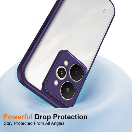 Kapa Hawkeye Clear Slim Tough Back Cover for Realme 15 Pro 5G | Camera Lens Protector Anti Yellow Shockproof Clear Hybrid Case Cover (Purple)