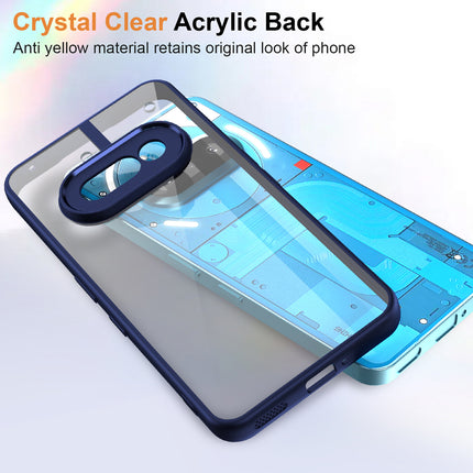 Kapa Hawkeye Clear Back Cover for Nothing Phone 3A 5G | Camera Lens Protector Shockproof Slim Clear Case Cover (Blue Sides)