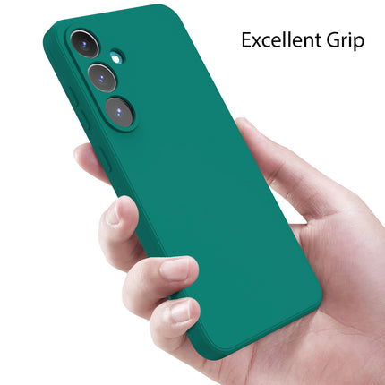 Kapa Matte Protective Lens Flexible Back Cover for Samsung Galaxy S25 | Slim Silicone with Soft Lining Shockproof Full Body Bumper Case (Green)