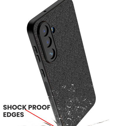 Kapa Soft Full Fabric Protective Back Case Cover for Samsung Galaxy M56 | Shockproof Slim Hard Anti Slip Back Case (Black)