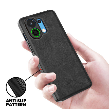 Kapa Tux Leather Back Cover for Oppo K13 Turbo / K13 Turbo Pro | Slim Shockproof Camera Protection Bumper Case (Black)