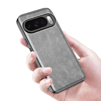 Kapa Tux Leather Back Cover for Google Pixel 10 PRO | Slim Shockproof Camera Protection Bumper Case (Grey)