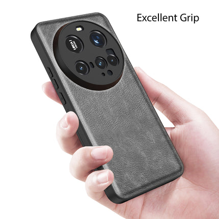 Kapa Tux Leather Back Cover for Xiaomi 15 Ultra | Slim Shockproof Camera Protection Bumper Case (Grey)
