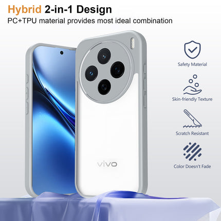 Kapa Hawkeye Clear Slim Tough Back Cover for Vivo X200 5G | Camera Lens Protector Anti Yellow Shockproof Clear Hybrid Case Cover (Grey) - Mobizang