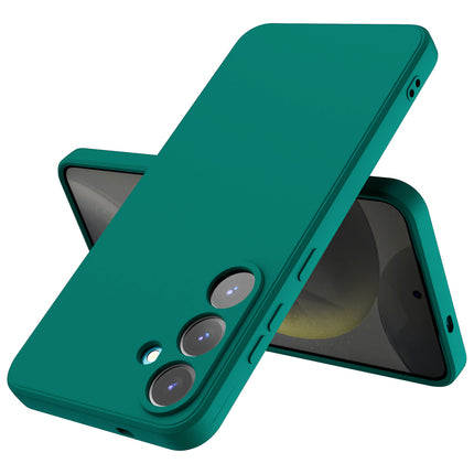 Kapa Matte Protective Lens Flexible Back Cover for Samsung Galaxy S25 | Slim Silicone with Soft Lining Shockproof Full Body Bumper Case (Green)