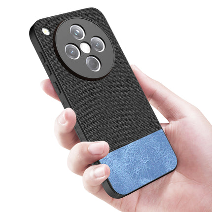 Kapa Soft Fabric & Leather Hybrid Protective Back Cover for Oppo Find X8 | Shockproof Slim Hard Anti Slip Back Case (Black,Blue)