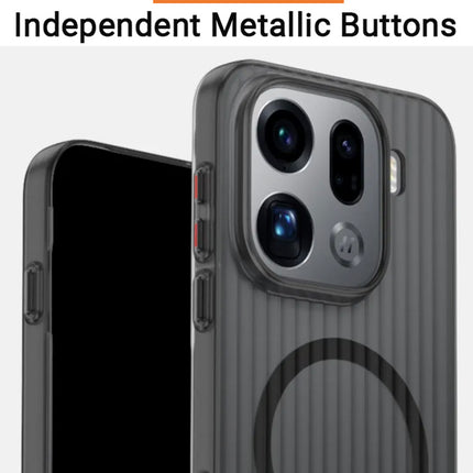 Kapa Wave Magnetic Frosted Grip Back Cover for Oppo Find X9 Pro | [MagSafe Compatible] Wireless charging, Slim, Metal Buttons Matte Finish Back Case (Grey)
