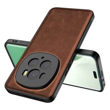 Kapa Tux Leather Back Cover for Honor Magic 6 PRO | Slim Shockproof Camera Protection Bumper Case (Brown) - Mobizang