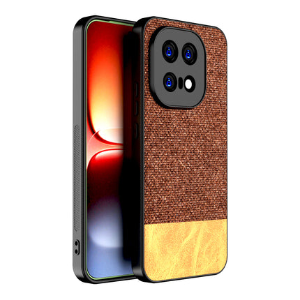 Kapa Soft Fabric & Leather Hybrid Protective Back Cover for IQOO 15 5G | Shockproof Slim Hard Anti Slip Back Case (Brown)