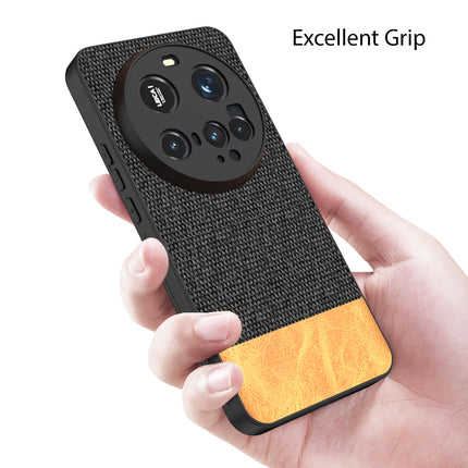 Kapa Soft Fabric & Leather Hybrid Protective Back Cover for Xiaomi 15 Ultra | Shockproof Slim Hard Anti Slip Back Case (Black,Brown)