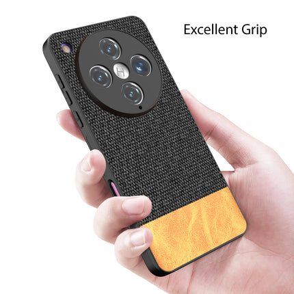 Kapa Soft Fabric & Leather Hybrid Protective Back Cover for Oppo Find X8 Pro | Shockproof Slim Hard Anti Slip Back Case (Black,Brown)