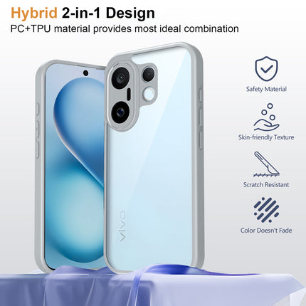 Kapa Hawkeye Clear Slim Tough Back Cover for Vivo X200 FE 5G | Camera Lens Protector Anti Yellow Shockproof Clear Hybrid Case Cover (Grey Sides) - Mobizang