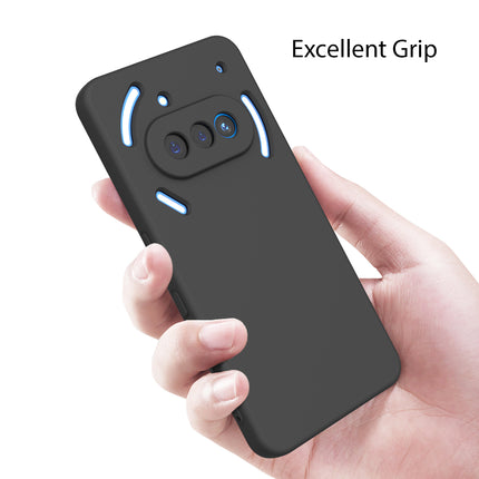 Kapa Matte Protective Lens Flexible Back Cover for Nothing Phone 3A 5G | Slim Silicone with Soft Lining Shockproof Full Body Bumper Case (Black)