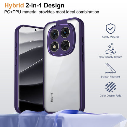 Kapa Hawkeye Clear Slim Tough Back Cover for Redmi Note 15 Pro 5G | Camera Lens Protector Anti Yellow Shockproof Clear Hybrid Case Cover (Purple)