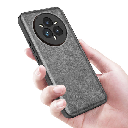 Kapa Tux Leather Back Cover for Realme 14 Pro 5G | Slim Shockproof Camera Protection Bumper Case (Grey)