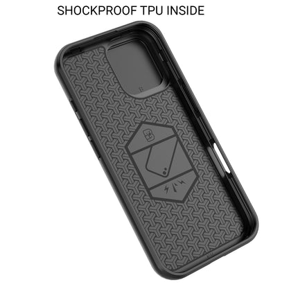 Kapa Armor Slider Back Cover for Apple iPhone 17 | Inbuilt Ring + Camera Slider Shockproof Lens Protection Bumper Back Case (Black)