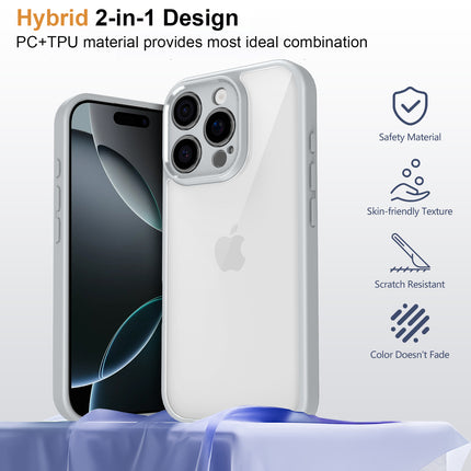 Kapa Hawkeye Clear Back Cover for Apple iPhone 16 Pro | Camera Lens Protector Shockproof Slim Clear Case Cover (Grey Sides) - Mobizang