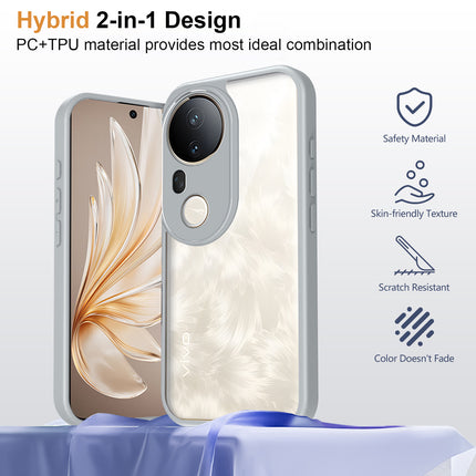 Kapa Hawkeye Clear Slim Tough Back Cover for Vivo T4 Ultra 5G | Camera Lens Protector Anti Yellow Shockproof Clear Hybrid Case Cover (Grey) - Mobizang