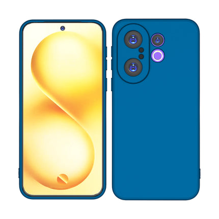 Kapa Matte Protective Lens Flexible Back Cover for Vivo X200 FE 5G | Slim Silicone with Soft Lining Shockproof Full Body Bumper Case (Blue)