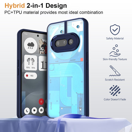 Kapa Hawkeye Clear Back Cover for Nothing Phone 3A 5G | Camera Lens Protector Shockproof Slim Clear Case Cover (Blue Sides)