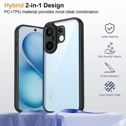 Kapa Hawkeye Clear Slim Tough Back Cover for Vivo X200 FE 5G | Camera Lens Protector Anti Yellow Shockproof Clear Hybrid Case Cover (Black Sides)