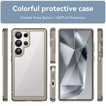 Kapa Unicorn Acrylic Clear Back Cover For Samsung Galaxy S25 Ultra | Slim Shockproof [Military Grade Protection] Hybrid Bumper Case (Grey Sides)