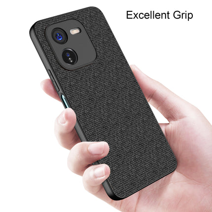 Kapa Soft Full Fabric Protective Back Case Cover for IQOO Z9X | Shockproof Slim Hard Anti Slip Back Case (Black)