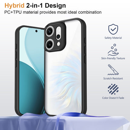 Kapa Hawkeye Clear Slim Tough Back Cover for Oppo Reno 14 Pro 5G | Camera Lens Protector Anti Yellow Shockproof Clear Hybrid Case Cover (Black) - Mobizang