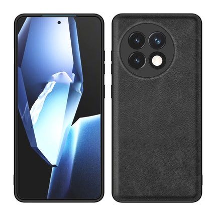 Kapa Tux Leather Back Cover for OnePlus 13R | Slim Shockproof Camera Protection Bumper Case (Black)