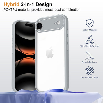 Kapa Hawkeye Clear Slim Tough Back Cover for Apple iPhone 17 Air | Camera Lens Protector Anti Yellow Shockproof Clear Hybrid Case Cover (Grey) - Mobizang