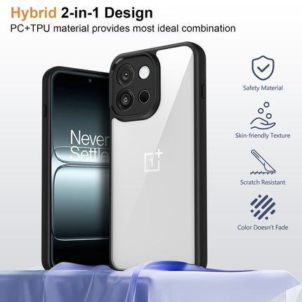 Kapa Hawkeye Clear Slim Tough Back Cover for OnePlus 13S | Camera Lens Protector Anti Yellow Shockproof Clear Hybrid Case Cover (Black) - Mobizang