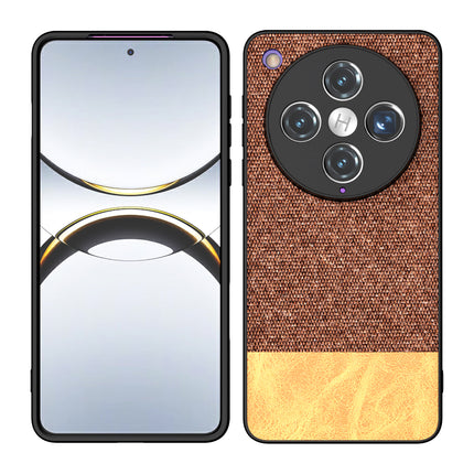 Kapa Soft Fabric & Leather Hybrid Protective Back Cover for Oppo Find X8 Pro | Shockproof Slim Hard Anti Slip Back Case (Brown)