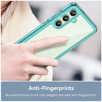 Kapa Unicorn Acrylic Clear Back Cover For Samsung Galaxy S24 FE | Slim Shockproof [Military Grade Protection] Hybrid Bumper Case (Blue Sides)