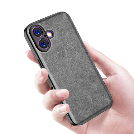 Kapa Tux Leather Back Cover for Apple iPhone 17 | Slim Shockproof Camera Protection Bumper Case (Grey)