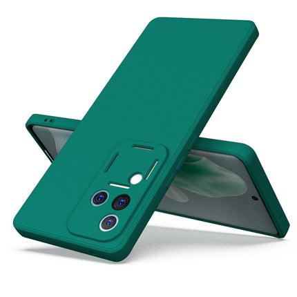 Kapa Matte Protective Lens Flexible Back Cover for Vivo V30 Pro (5G) | Slim Silicone with Soft Lining Shockproof Full Body Bumper Case (Green)